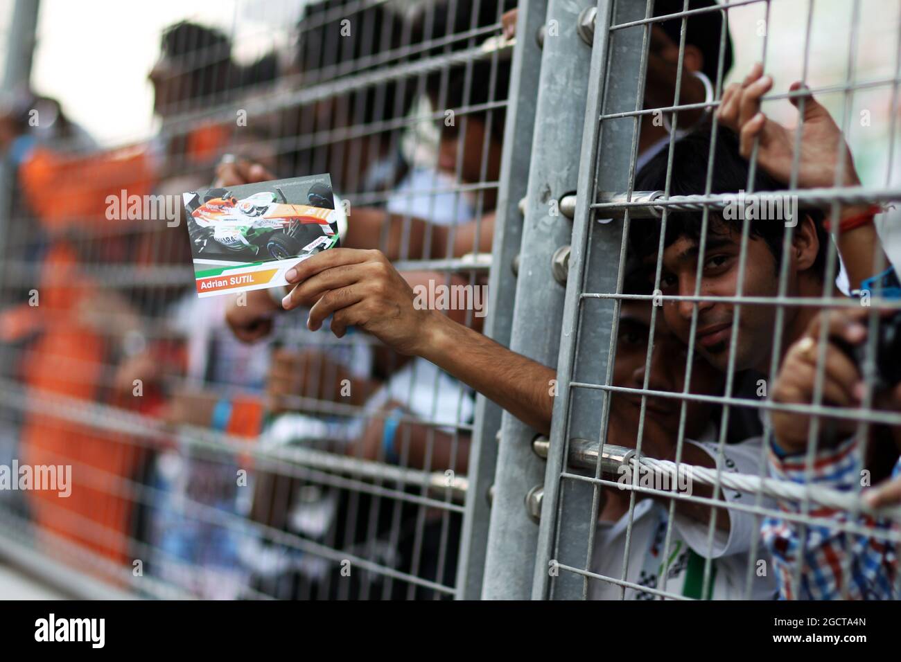 Sahara Force India F1 Team fans. Indian Grand Prix, Thursday 24th October 2013. Greater Noida, New Delhi, India. Stock Photo