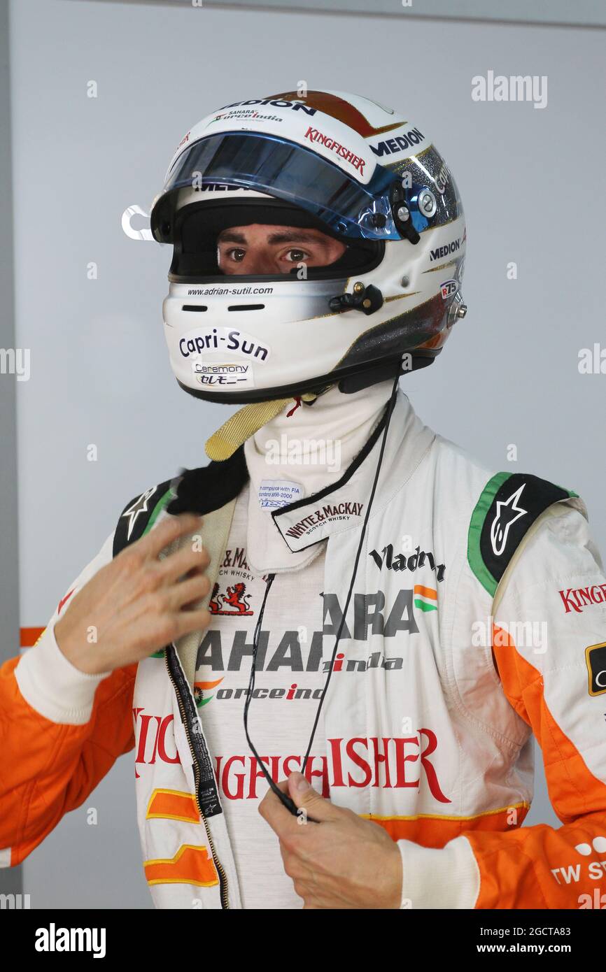 Adrian Sutil (GER) Sahara Force India F1. Indian Grand Prix, Friday 25th October 2013. Greater Noida, New Delhi, India. Stock Photo