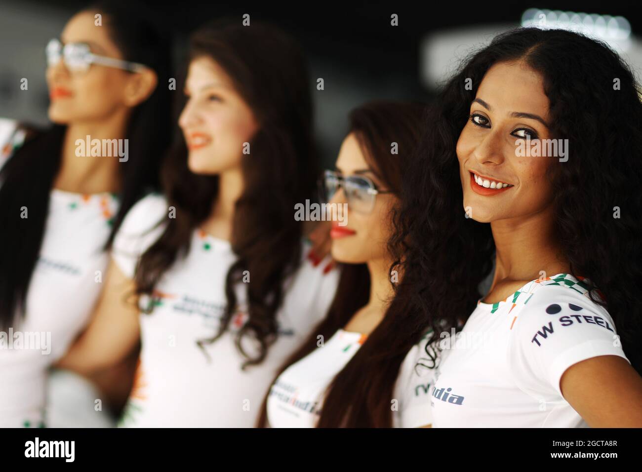Sahara Force India F1 Team Speed Divas. Indian Grand Prix, Friday 25th October 2013. Greater Noida, New Delhi, India. Stock Photo