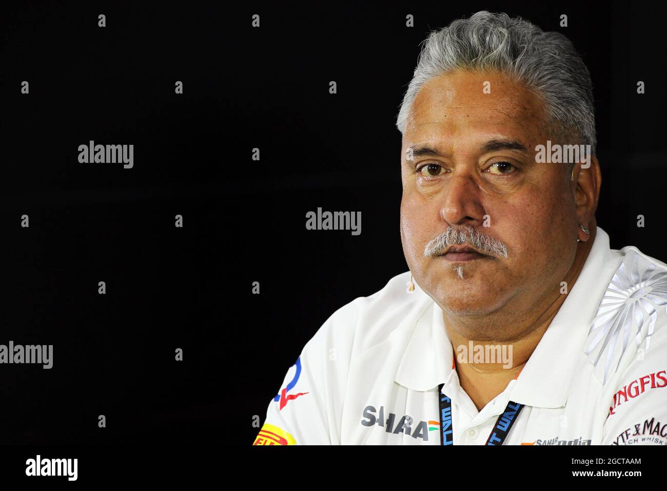 Dr. Vijay Mallya (IND) Sahara Force India F1 Team Owner in the FIA Press Conference. Indian Grand Prix, Friday 25th October 2013. Greater Noida, New Delhi, India. Stock Photo