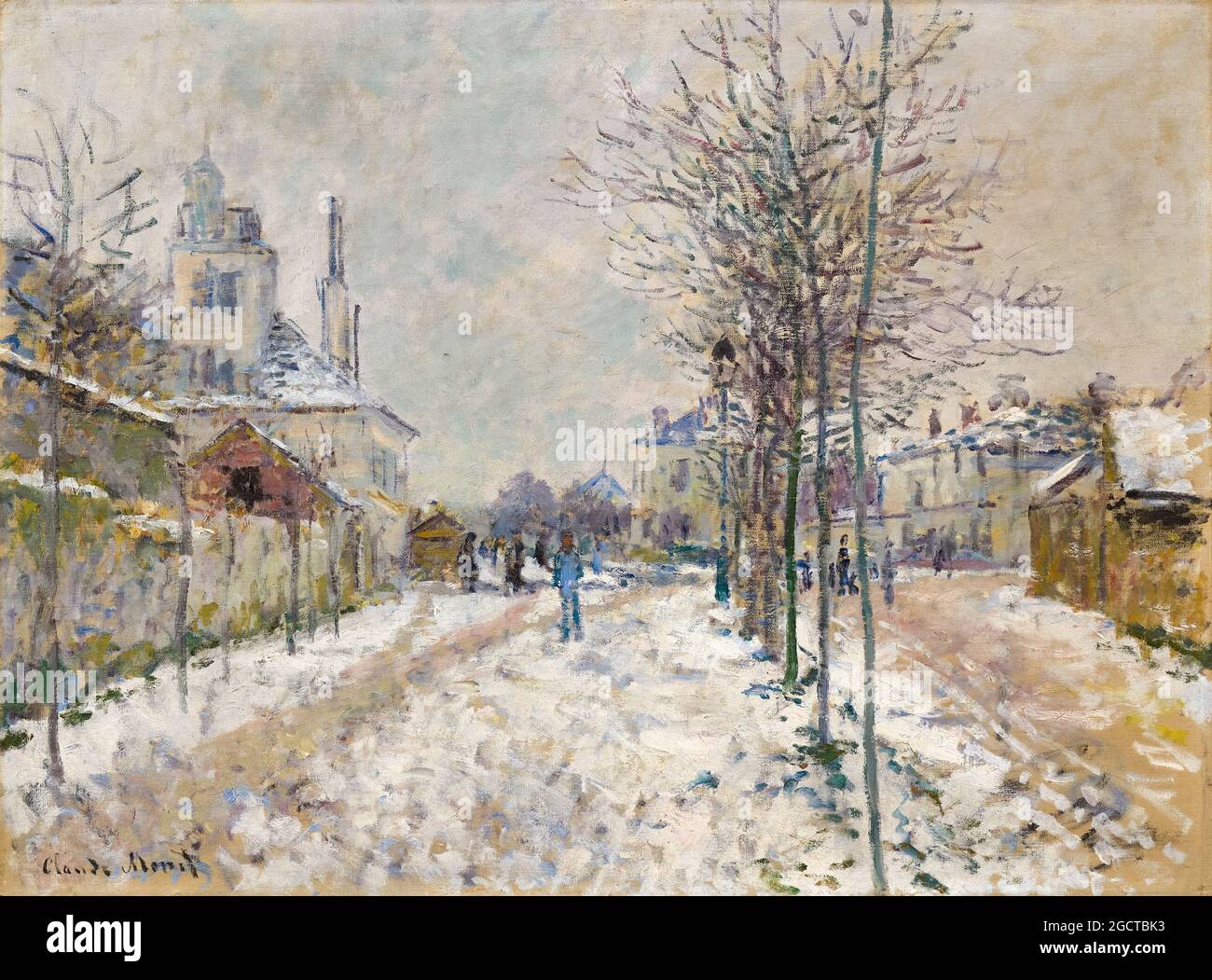 Claude Monet, The snow-covered Boulevard de Pontoise in Argenteuil, landscape painting, 1875 Stock Photo