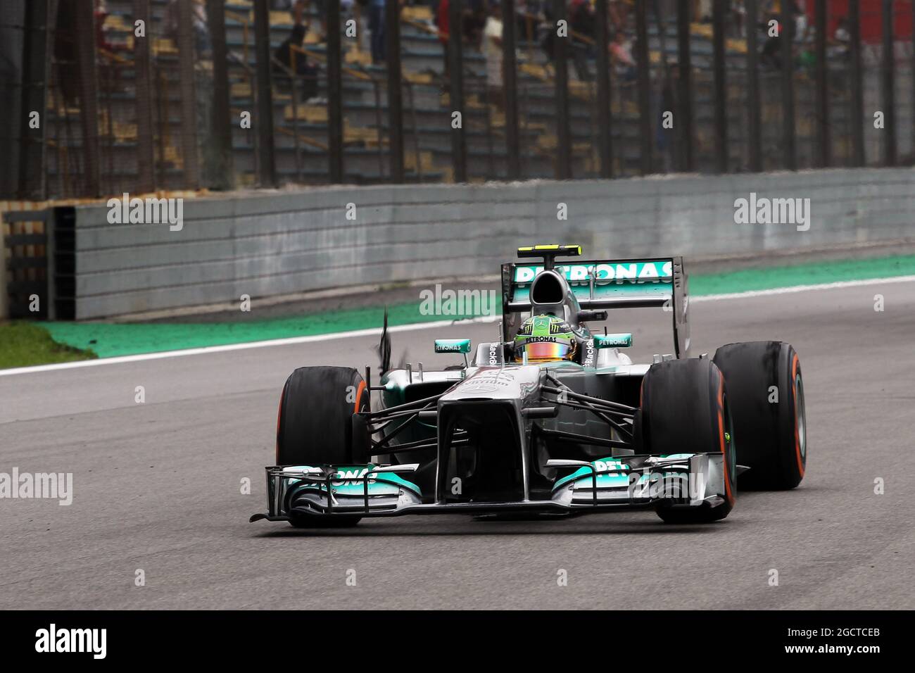 Mercedes amg f1 w04 punctured rear tyre after contact valtteri hi-res ...