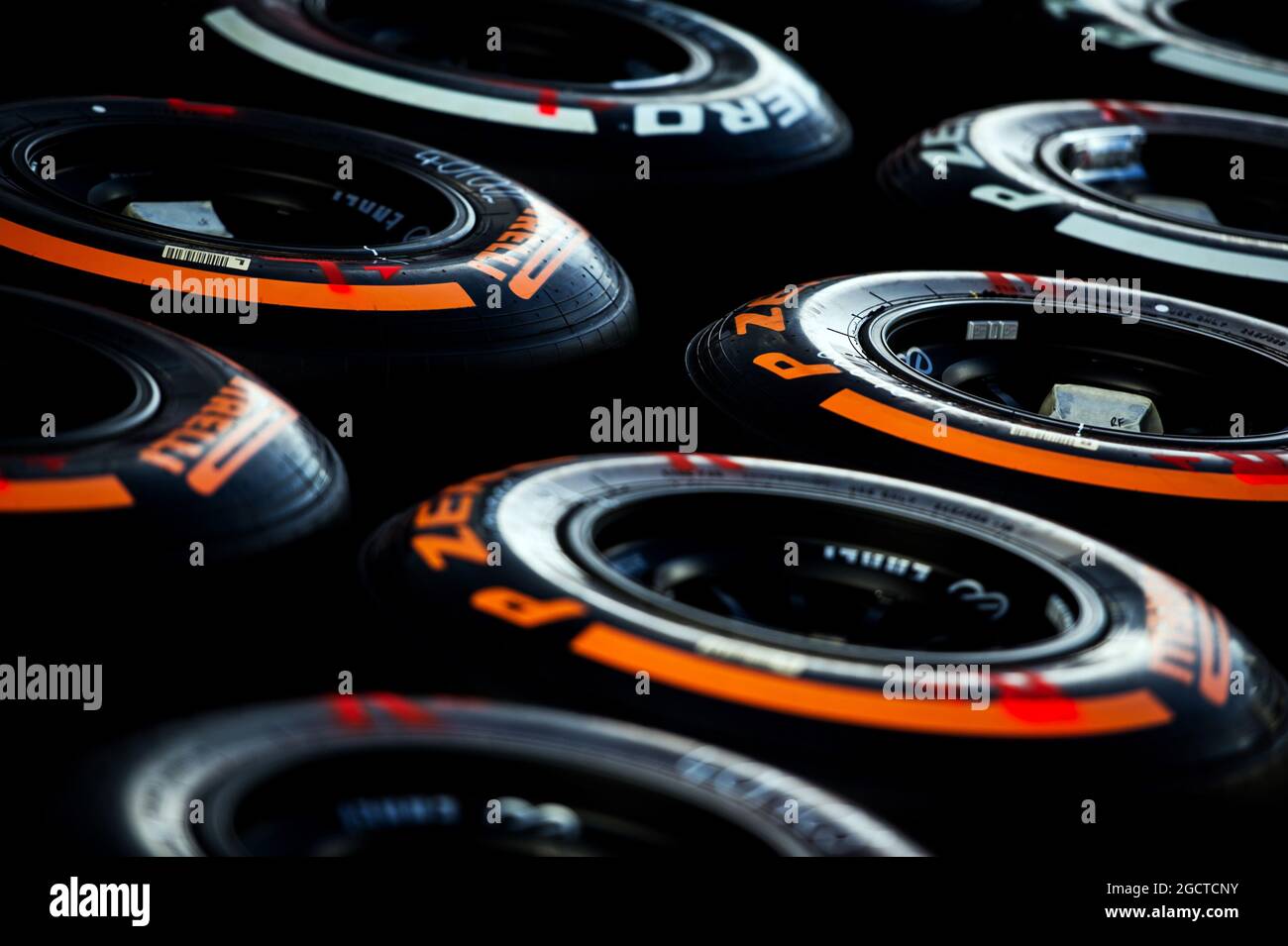 Pirelli tyres. Formula One Testing, Preparations, Monday 27th January 2014. Jerez, Spain. Stock Photo
