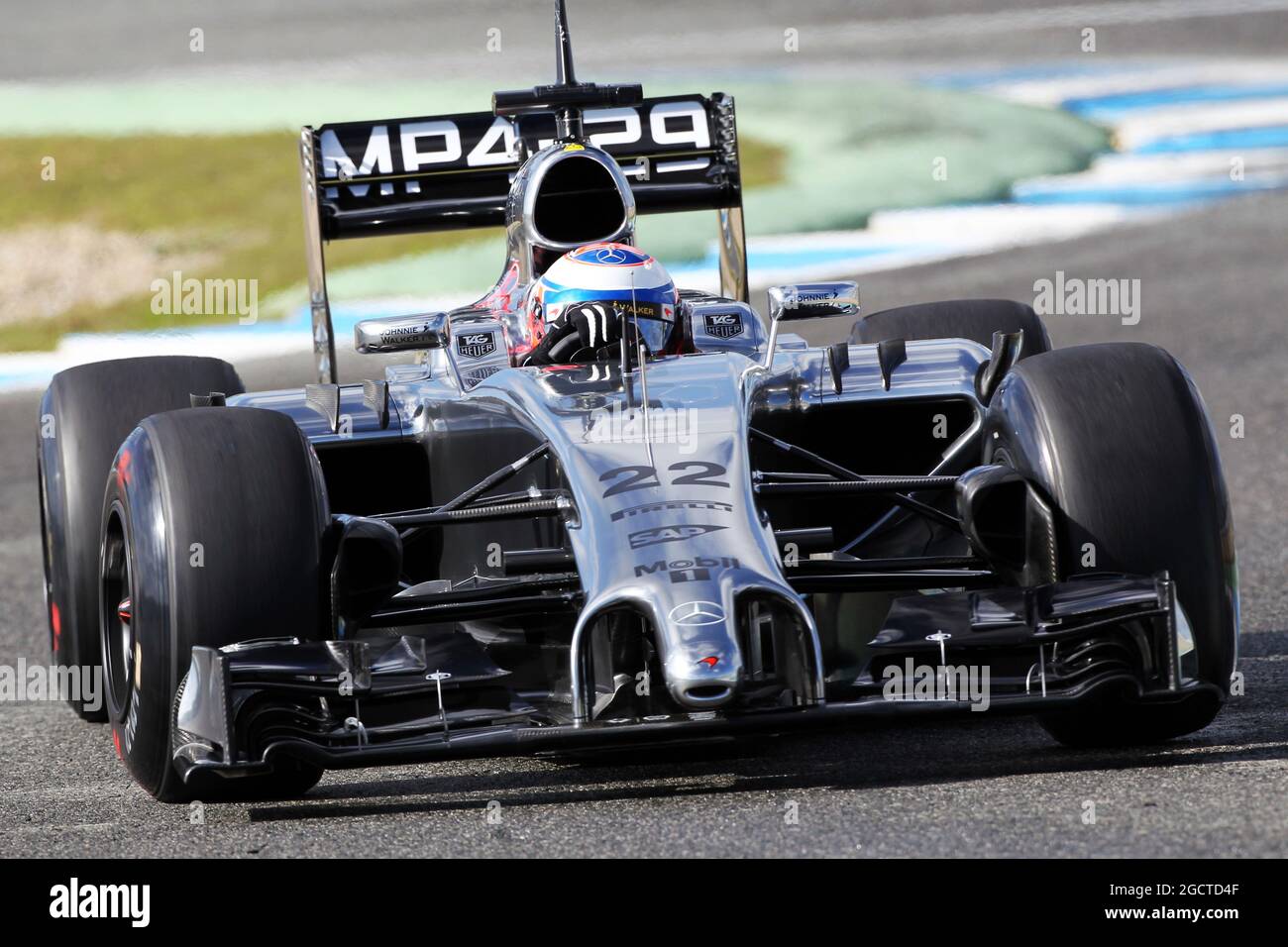 Jenson Button (GBR) McLaren MP4-29. Formula One Testing, Day Two, Wednesday 29th January 2014. Jerez, Spain. Stock Photo