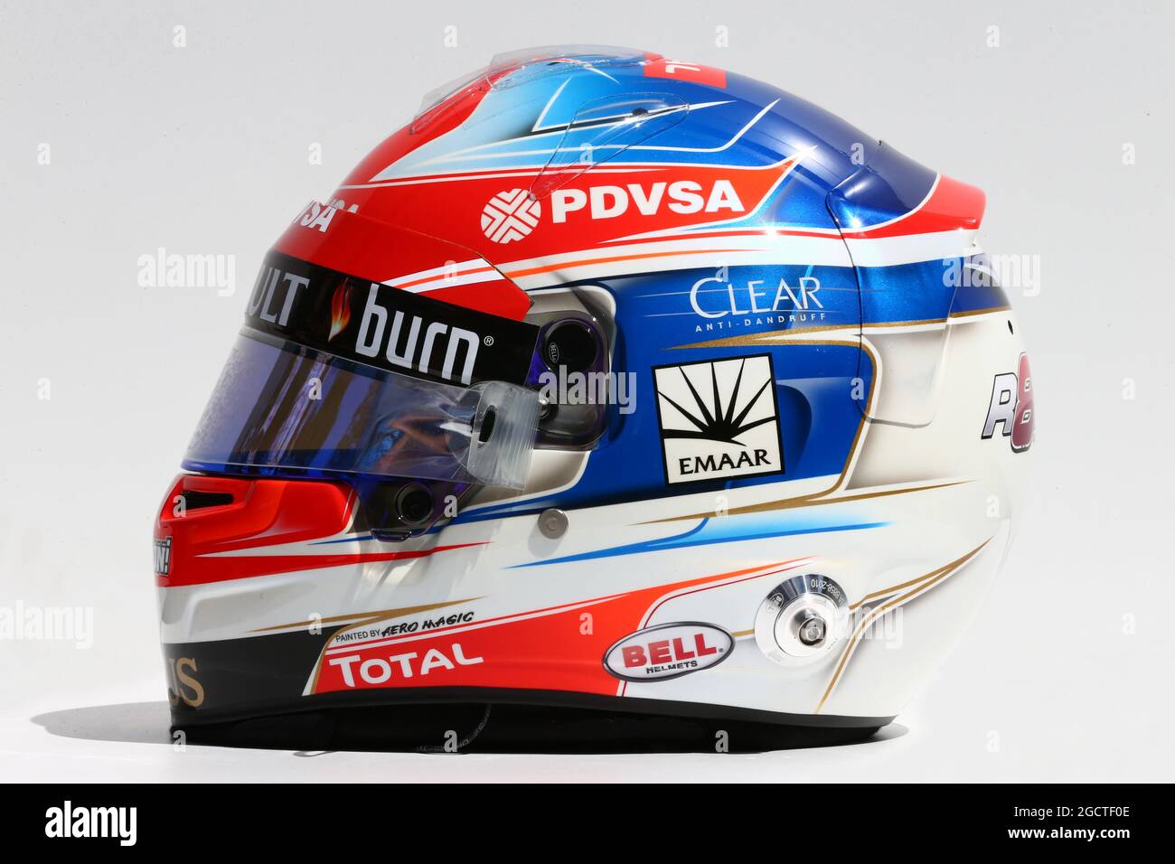 Casque Miniature Bell échelle 1/2 - Romain Grosjean Lotus Renault F1 Team 2012