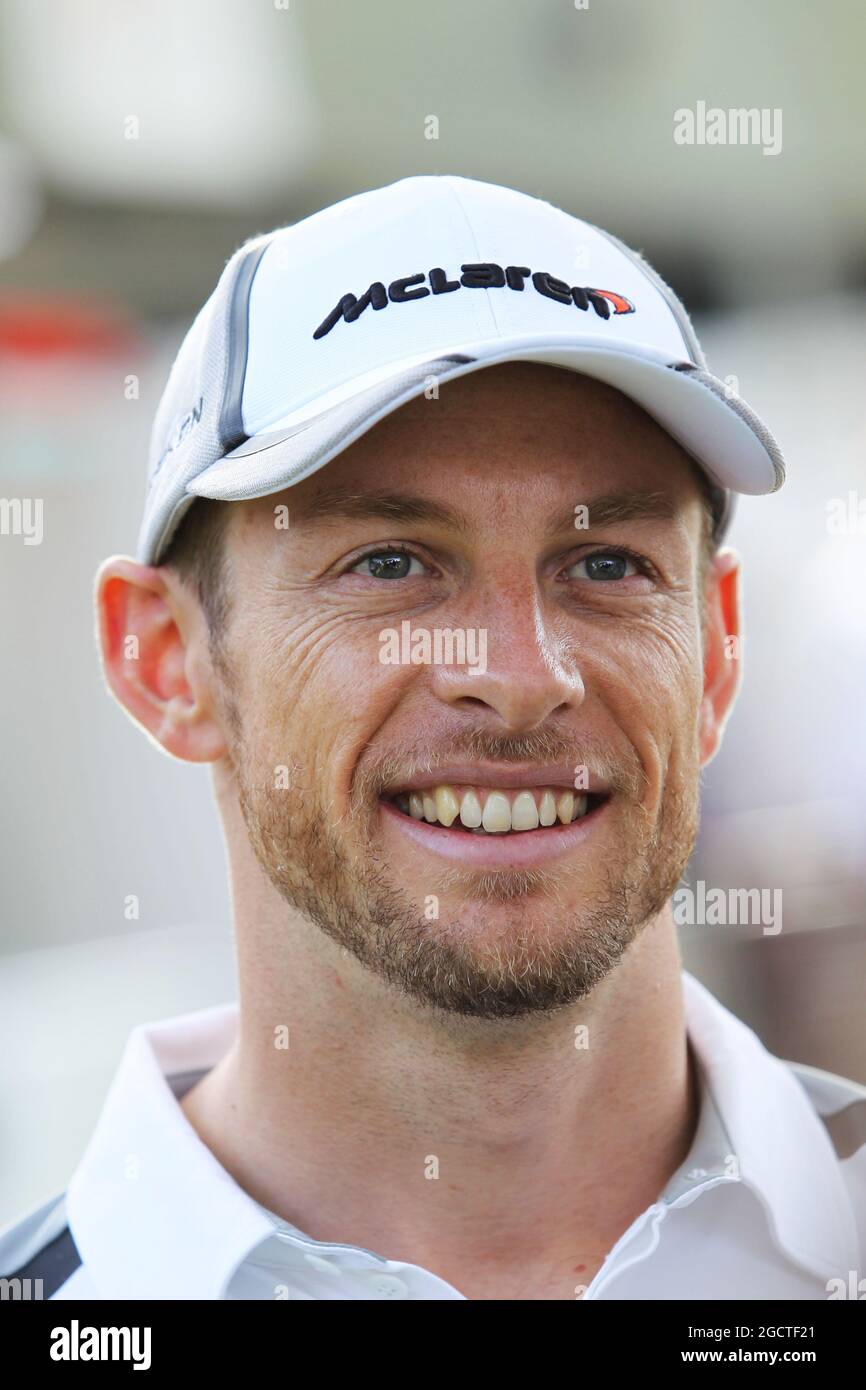 Jenson Button (GBR) McLaren. Australian Grand Prix, Thursday 13th March 2014. Albert Park, Melbourne, Australia. Stock Photo