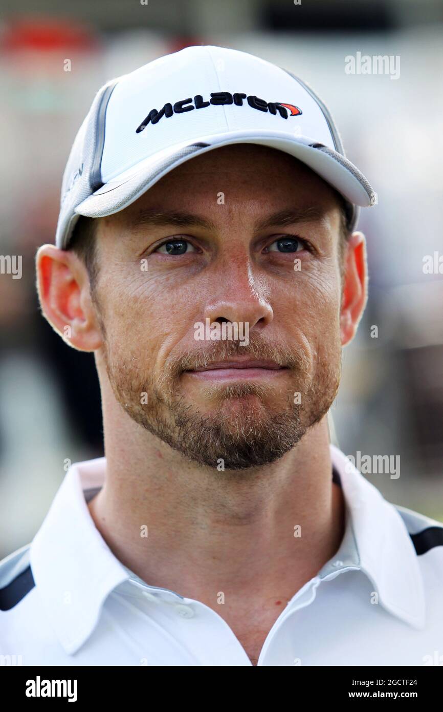 Jenson Button (GBR) McLaren. Australian Grand Prix, Thursday 13th March 2014. Albert Park, Melbourne, Australia. Stock Photo