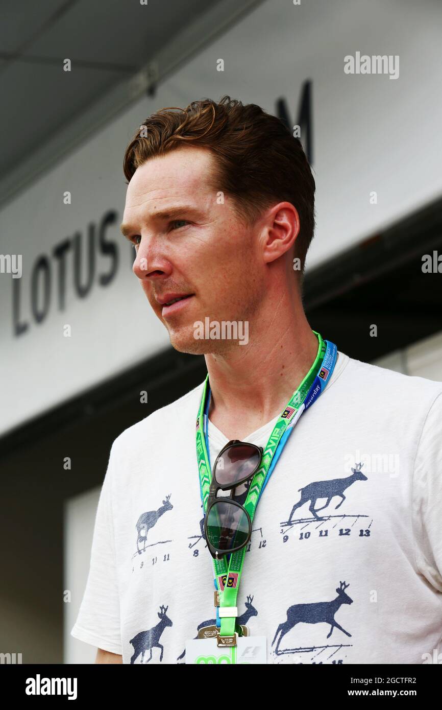 Benedict Cumberbatch (GBR) Actor. Malaysian Grand Prix, Saturday 29th March  2014. Sepang, Kuala Lumpur, Malaysia Stock Photo - Alamy