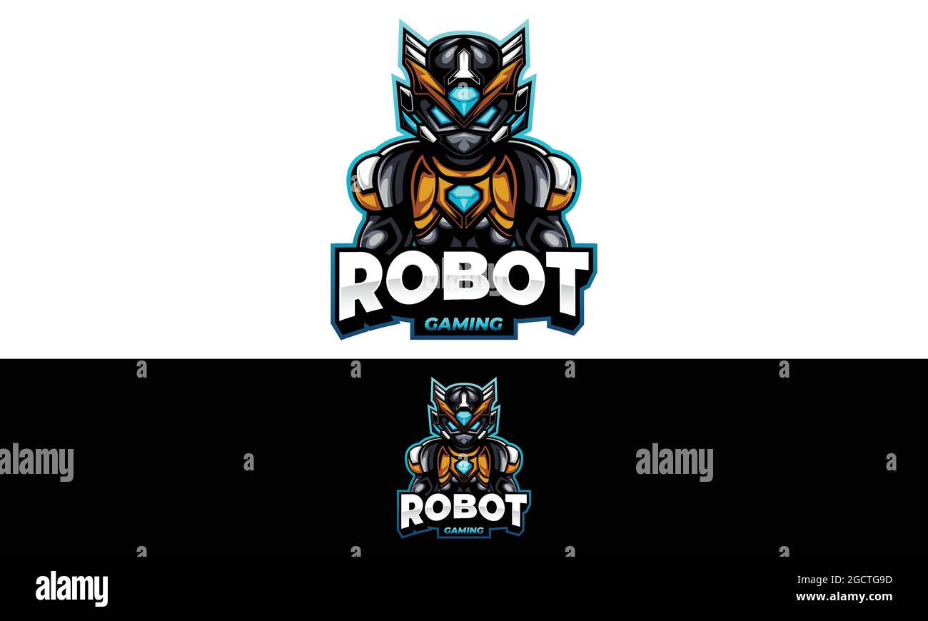 Robot Gaming Logo Illustration Stock Vector