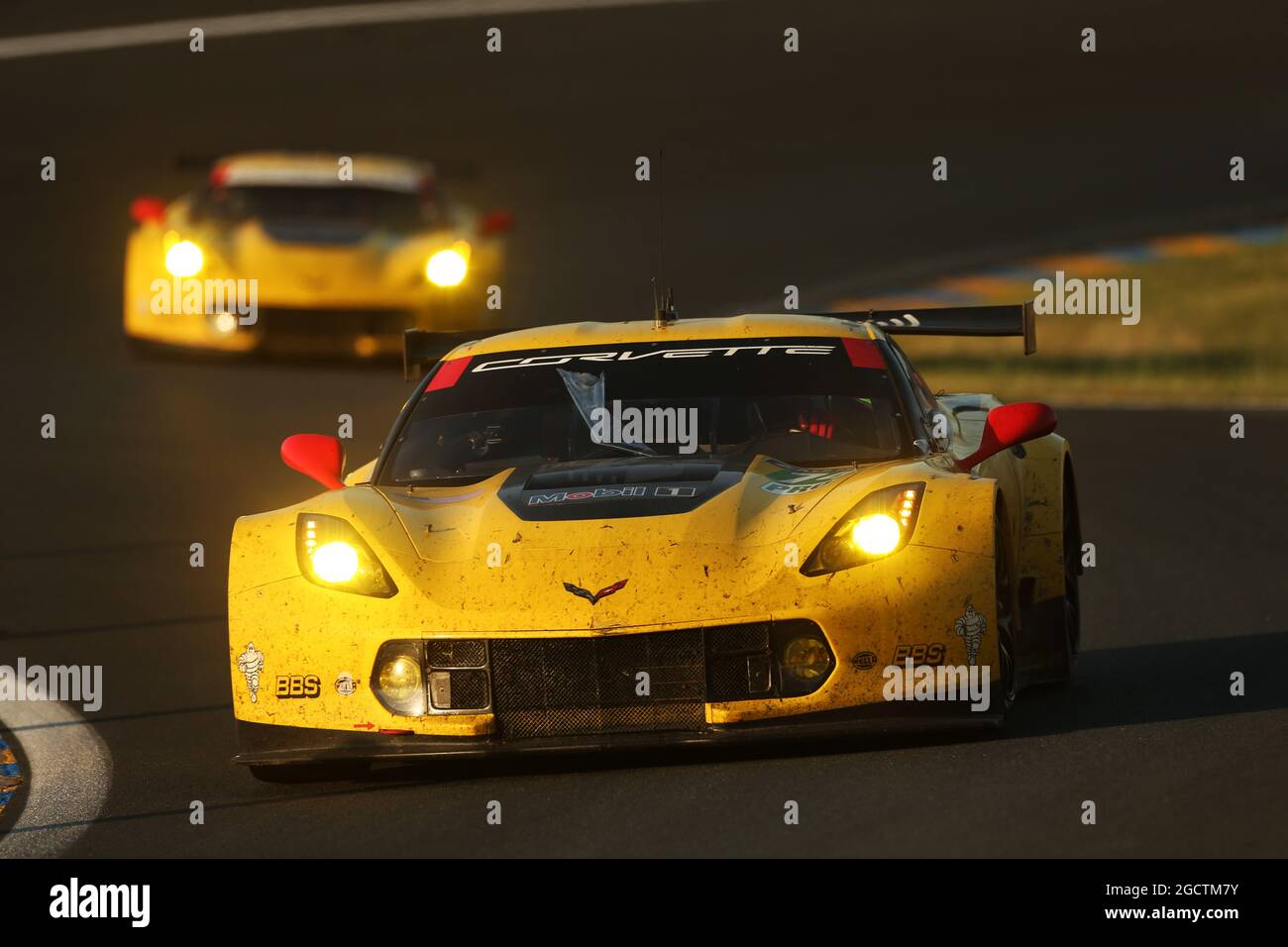 Oliver Gavin (GBR) / Tommy Milner (USA) / Richard Westbrook (GBR) #74 Corvette Racing Chevrolet Corvette C7. FIA World Endurance Championship, Le Mans 24 Hours, Race, Sunday 15th June 2014. Le Mans, France. Stock Photo