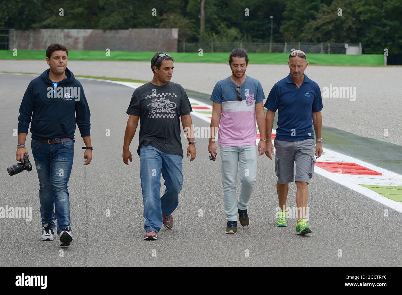 Juan Pablo Montoya (COL) walks the circuit. Italian Grand Prix, Thursday 4th September 2014. Monza Italy. Stock Photo