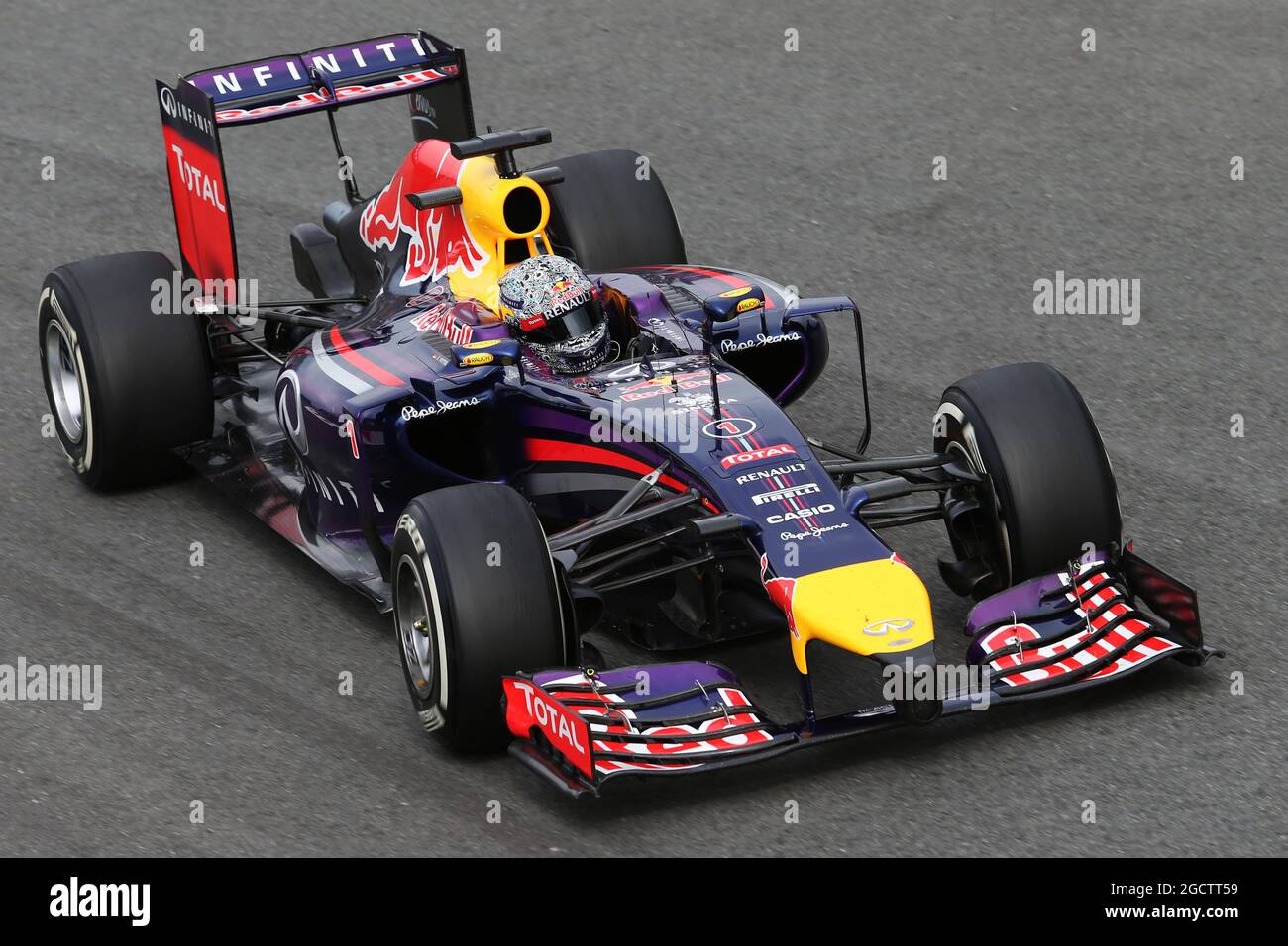 Sebastian Vettel (GER) Red Bull Racing RB10. Italian Grand Prix, Friday 5th  September 2014. Monza Italy Stock Photo - Alamy, image size:1300x956