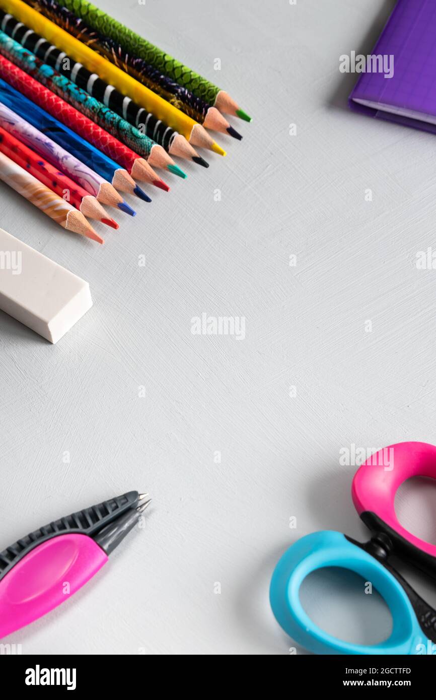 School supplies back to school Stock Photo Alamy