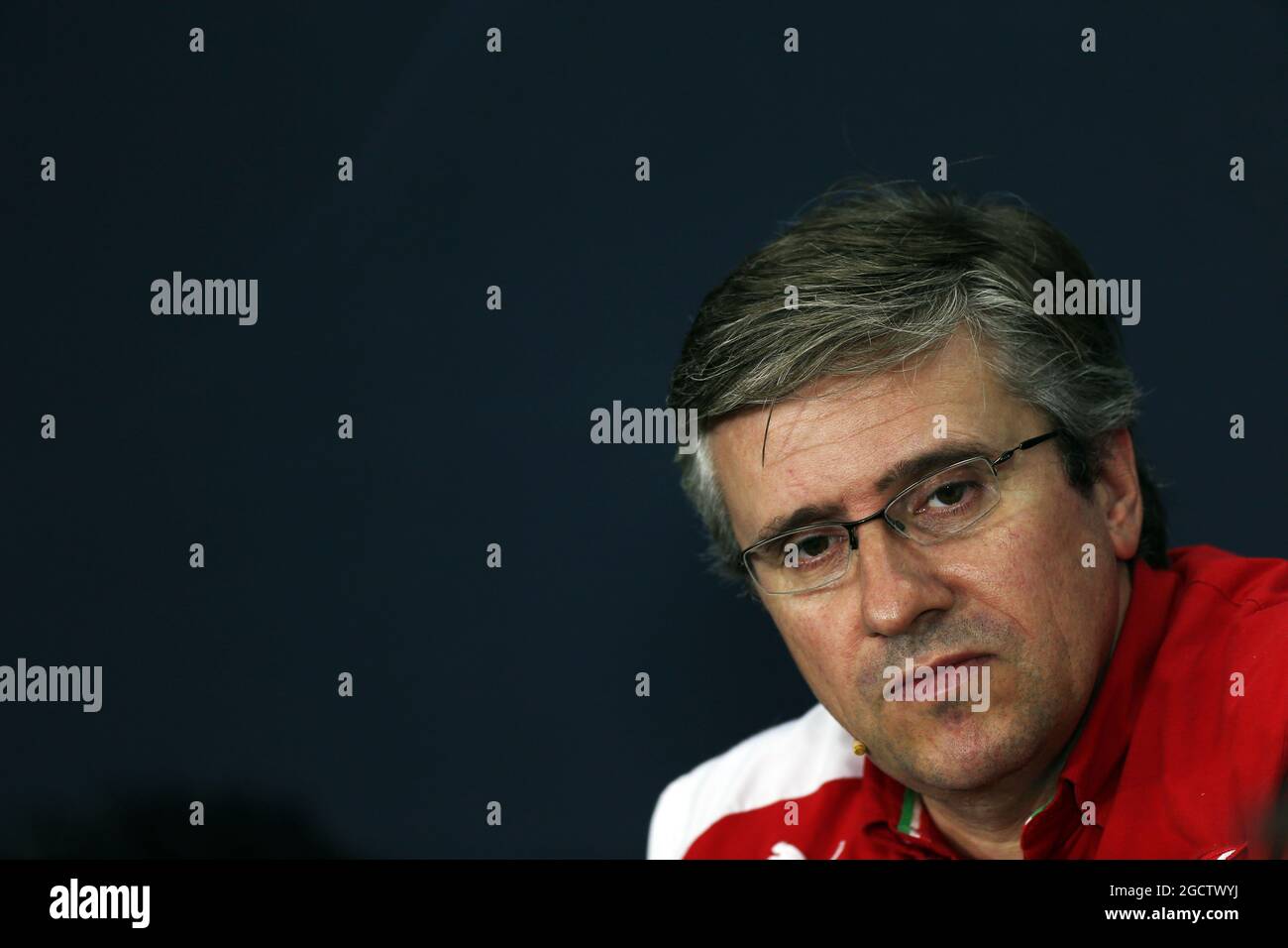 Pat Fry (GBR) Ferrari Deputy Technical Director and Head of Race Engineering in the FIA Press Conference. Japanese Grand Prix, Friday 3rd October 2014. Suzuka, Japan. Stock Photo