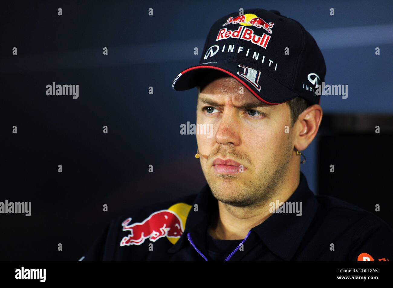 Sebastian Vettel (GER) Red Bull Racing in the FIA Press Conference. Russian  Grand Prix, Thursday 9th October 2014. Sochi Autodrom, Sochi, Russia Stock  Photo - Alamy