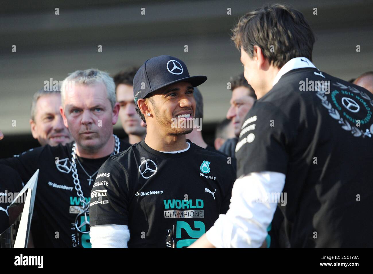 Mercedes amg f1 celebrates winning 2014 constructors championship toto