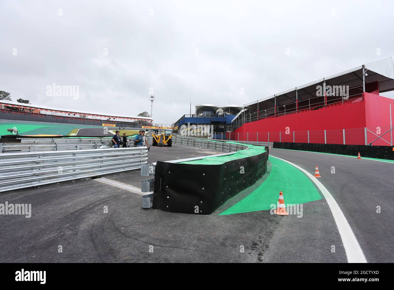 Turn 2 and revised pit lane exit detail. Brazilian Grand Prix, Thursday 6th November 2014. Sao Paulo, Brazil. Stock Photo