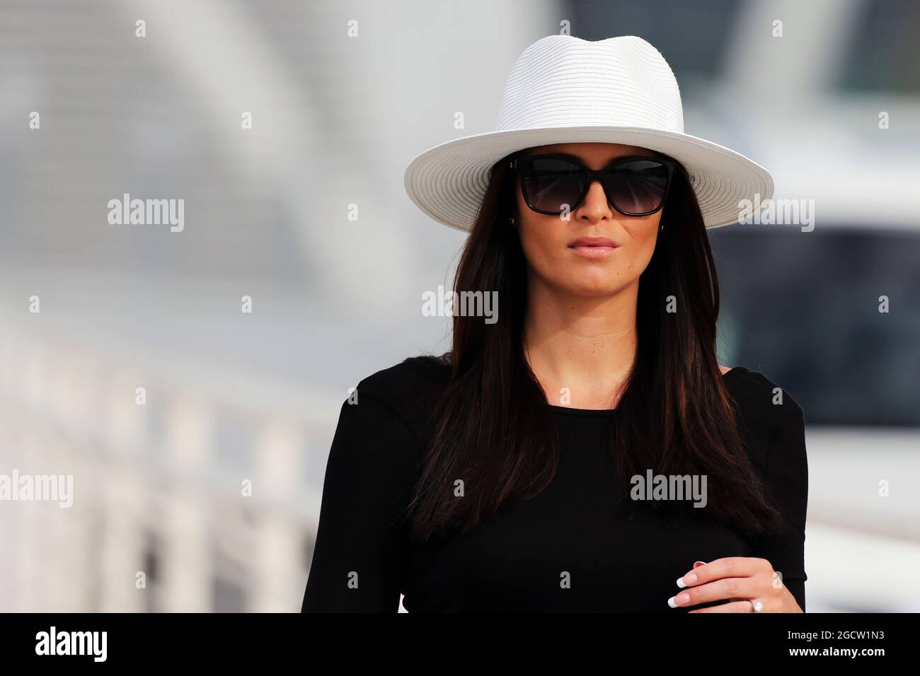 Minttu Virtanen (FIN), girlfriend of Kimi Raikkonen (FIN) Ferrari, wearing an engagement ring. Formula One Testing, Day One, Tuesday 25th November 2014. Yas Marina Circuit, Abu Dhabi, UAE. Stock Photo