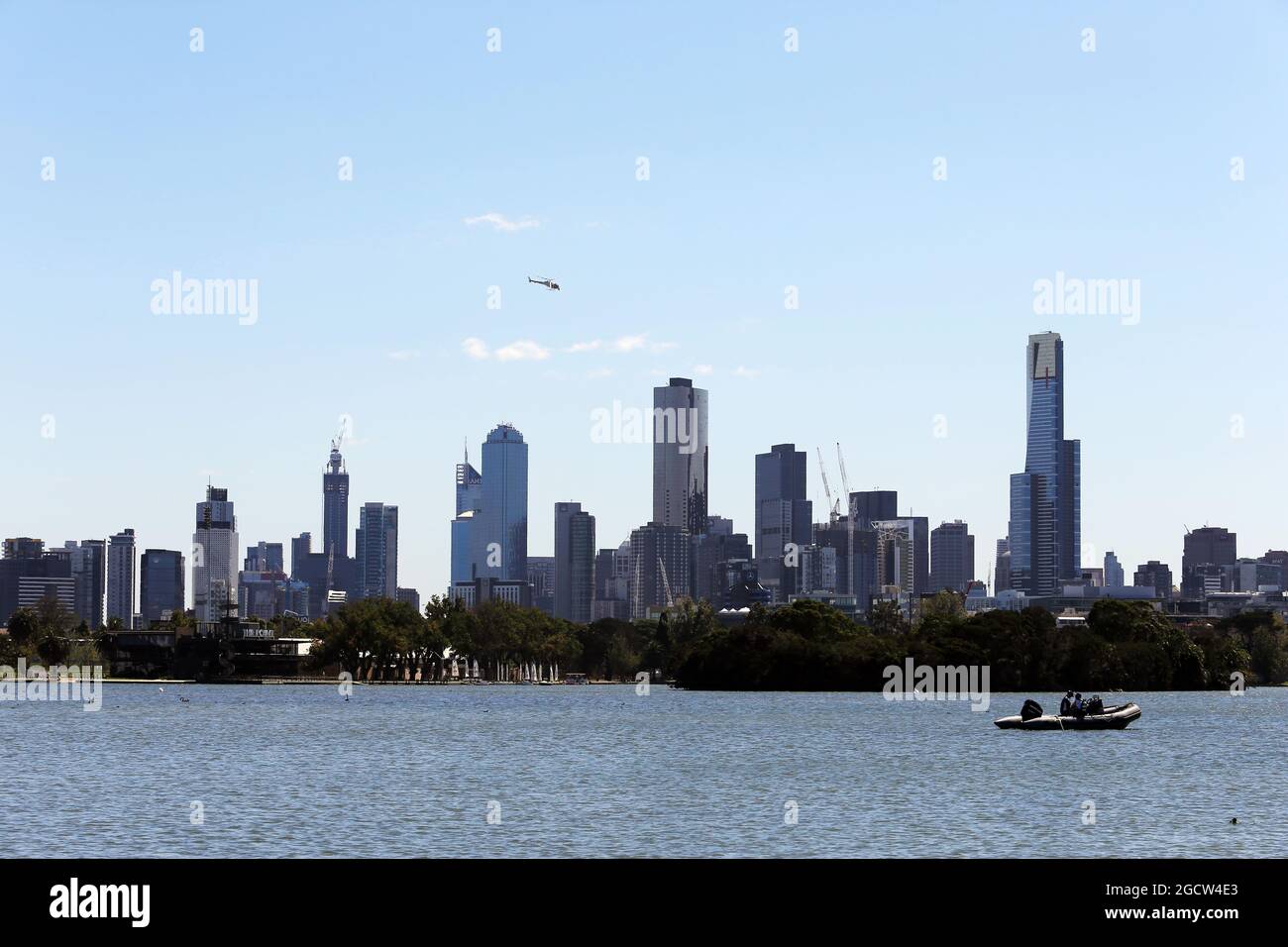 Scenic Melbourne skyline. Australian Grand Prix, Friday 13th March 2015. Albert Park, Melbourne, Australia. Stock Photo