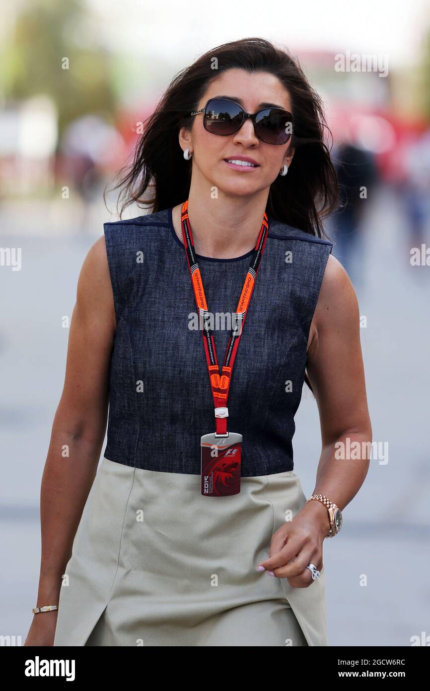 Fabiana Flosi (BRA), wife of Bernie Ecclestone (GBR). Bahrain Grand Prix, Sunday 19th April 2015. Sakhir, Bahrain. Stock Photo