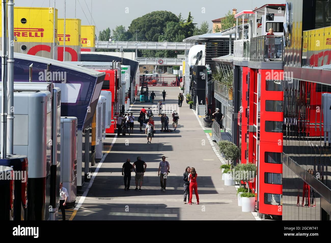 The paddock. Spanish Grand Prix, Thursday 7th May 2015. Barcelona, Spain. Stock Photo