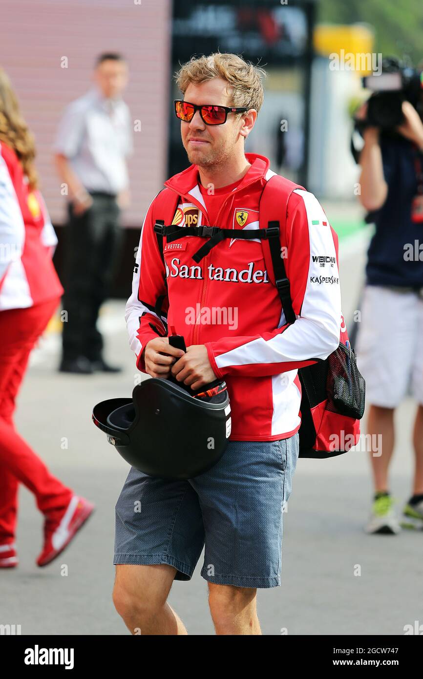 Sebastian Vettel (GER) Ferrari. Spanish Grand Prix, Thursday 7th May 2015. Barcelona, Spain. Stock Photo