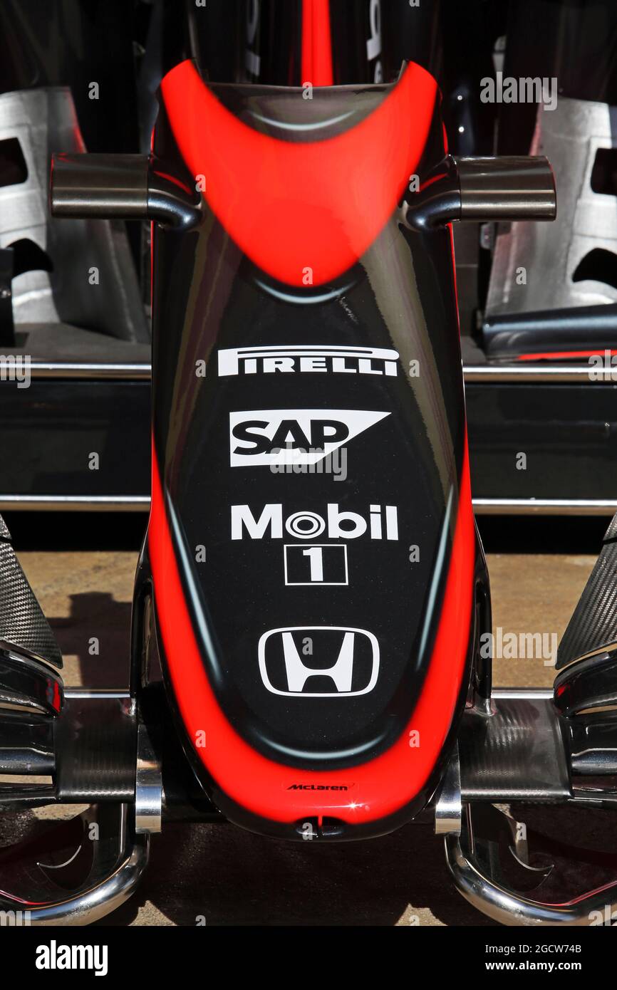 McLaren MP4-30 - new livery. Spanish Grand Prix, Thursday 7th May 2015. Barcelona, Spain. Stock Photo