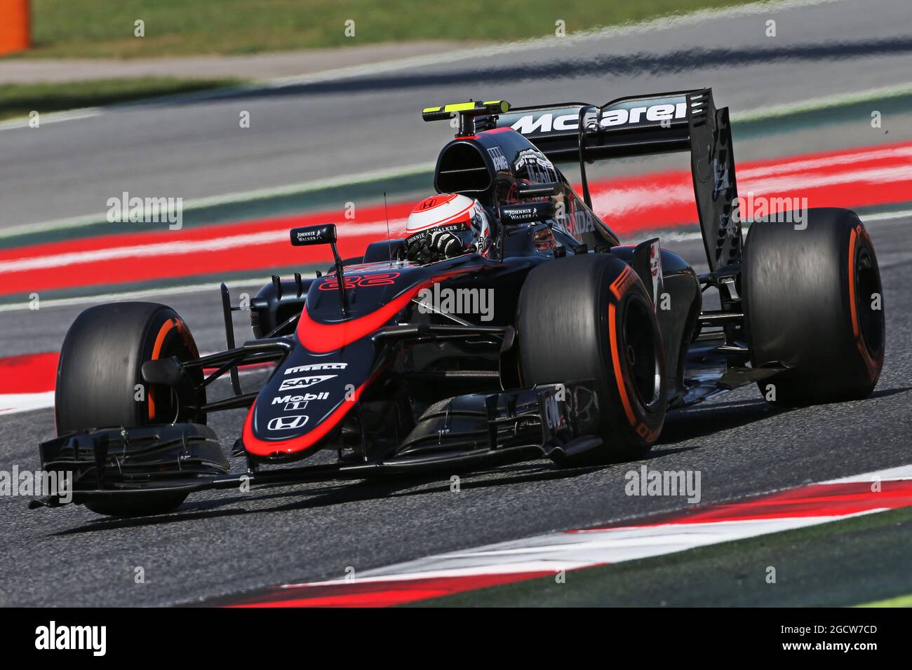 Jenson Button (GBR) McLaren MP4-30. Spanish Grand Prix, Saturday 9th May 2015. Barcelona, Spain. Stock Photo