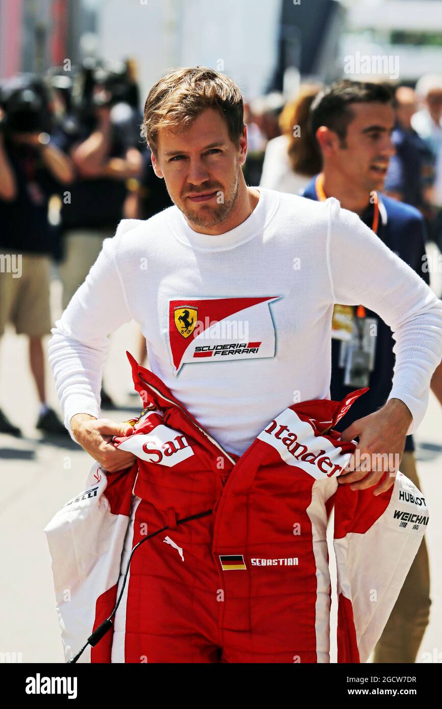 Sebastian Vettel (GER) Ferrari. Spanish Grand Prix, Saturday 9th May 2015. Barcelona, Spain. Stock Photo