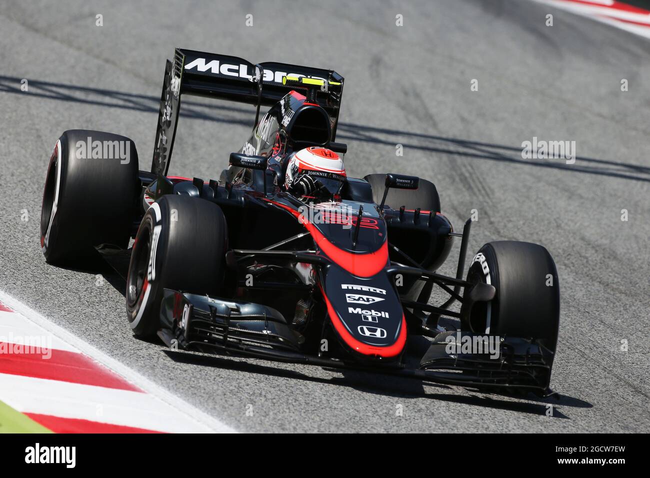 Jenson Button (GBR) McLaren MP4-30. Spanish Grand Prix, Saturday 9th May 2015. Barcelona, Spain. Stock Photo