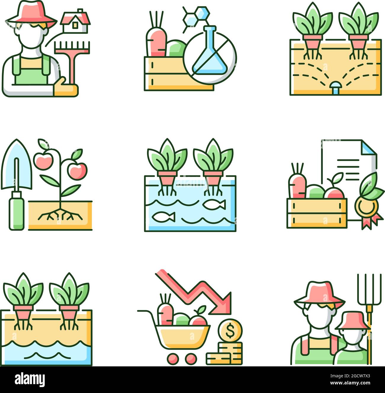 Farming RGB Color Icon Stock Vector Image & Art   Alamy