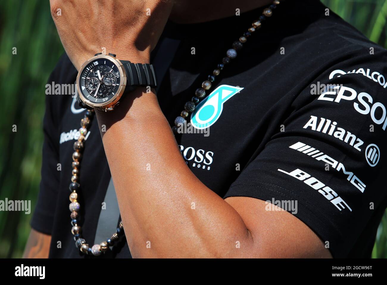 The watch worn by Lewis Hamilton (GBR) Mercedes AMG F1. Canadian Grand  Prix, Thursday 4th June 2015. Montreal, Canada Stock Photo - Alamy