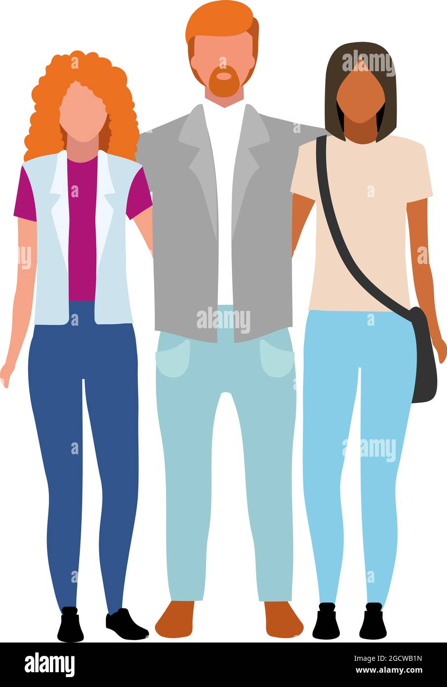 Hosting foreign exchange student semi flat color vector characters Stock Vector