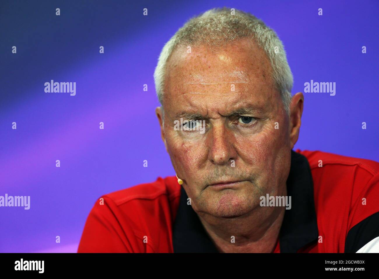 John Booth (GBR) Manor Marussia F1 Team Team Principal in the FIA Press Conference. British Grand Prix, Friday 3rd July 2015. Silverstone, England. Stock Photo