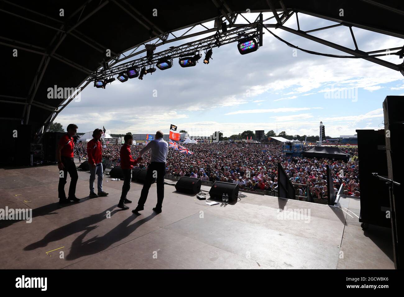 Tony Jardine (GBR) with the Manor Marussia F1 Team at the post race concert. British Grand Prix, Sunday 5th July 2015. Silverstone, England. Stock Photo