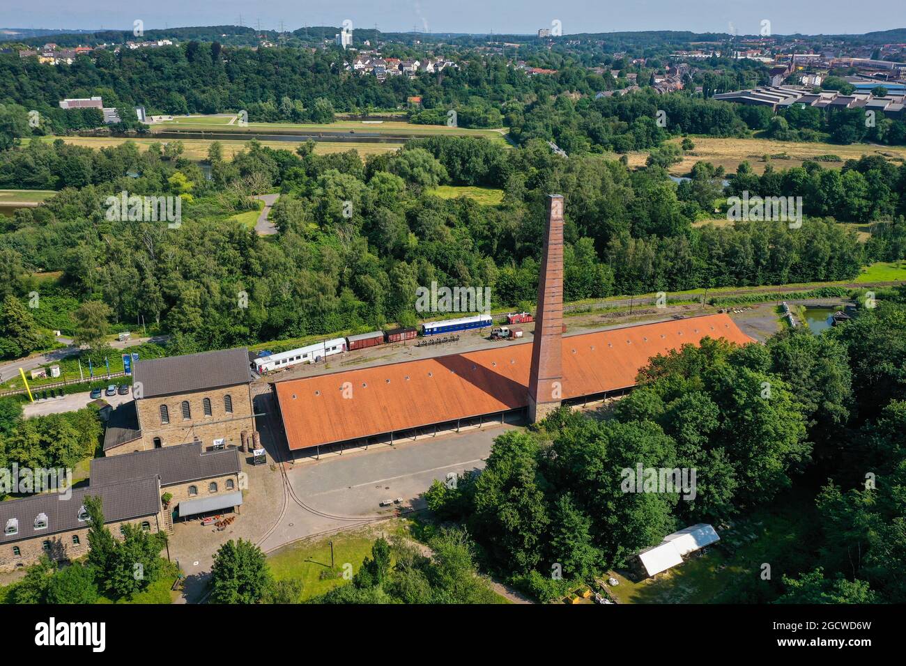 Witten, North Rhine-Westphalia, Germany - LWL Industrial Museum Nightingale Colliery and Duenkelberg Brickyard in the Muttental on the Ruhr. Stock Photo