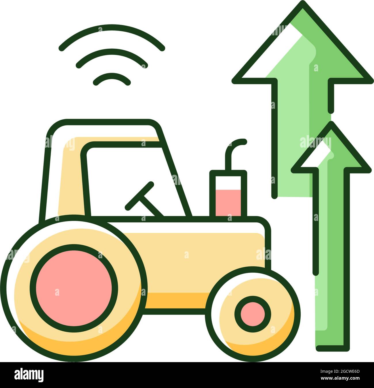 Agricultural modernization RGB color icon Stock Vector