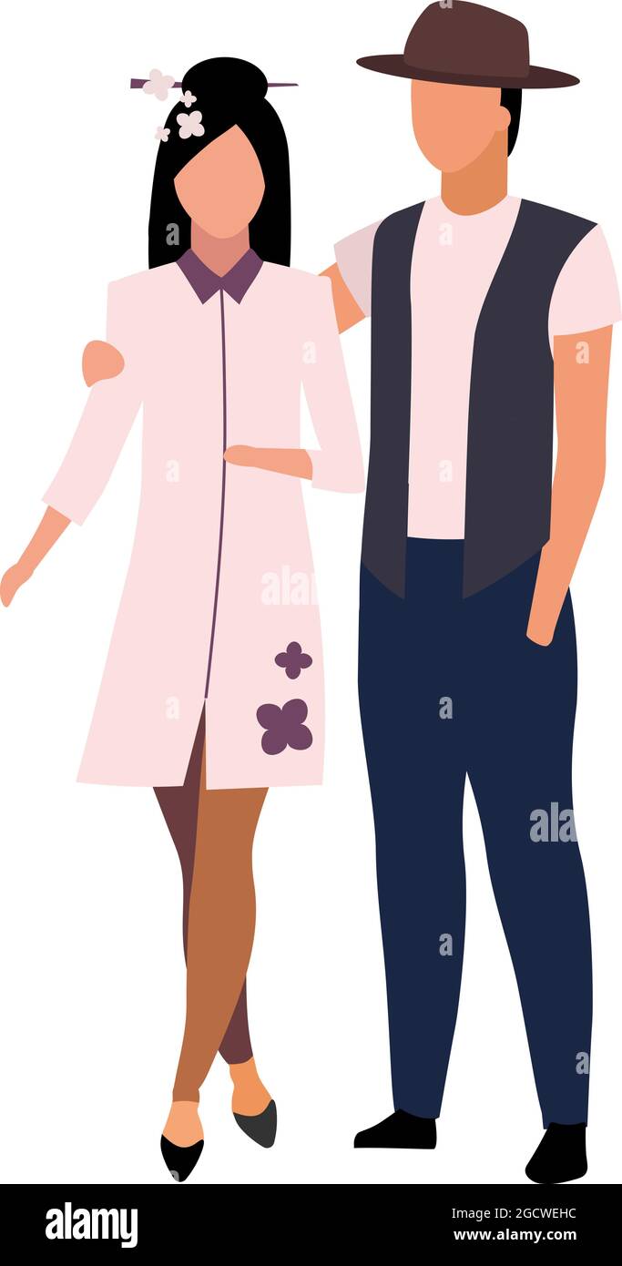 Young couple in love semi flat color vector characters Stock Vector ...