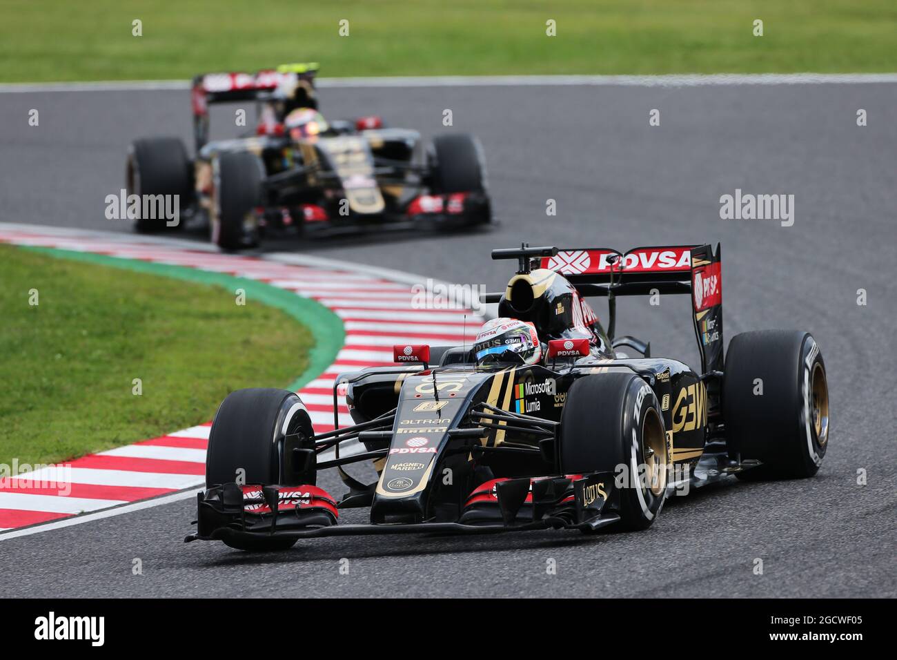 Lotus f1 team team mate pastor maldonado hi-res stock photography