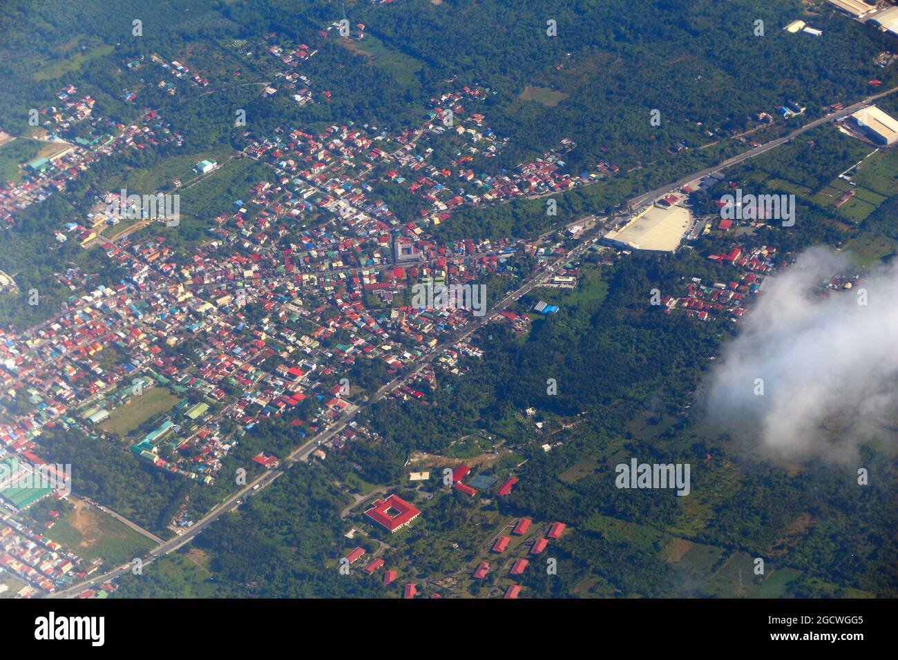 Silang town in Cavite province, Philippines. Aerial view Stock Photo