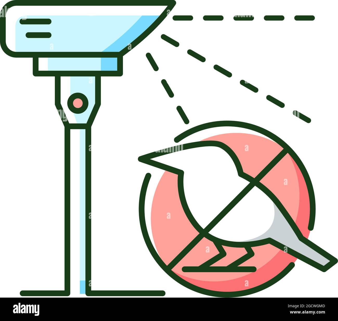 Laser scarecrows RGB color icon Stock Vector