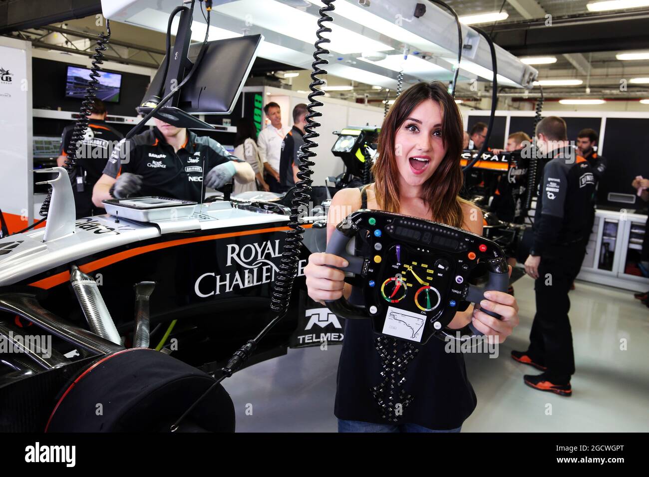 Dulce Maria (MEX) Singer and Actress with the Sahara Force India F1 Team. Mexican Grand Prix, Saturday 31st October 2015. Mexico City, Mexico. Stock Photo