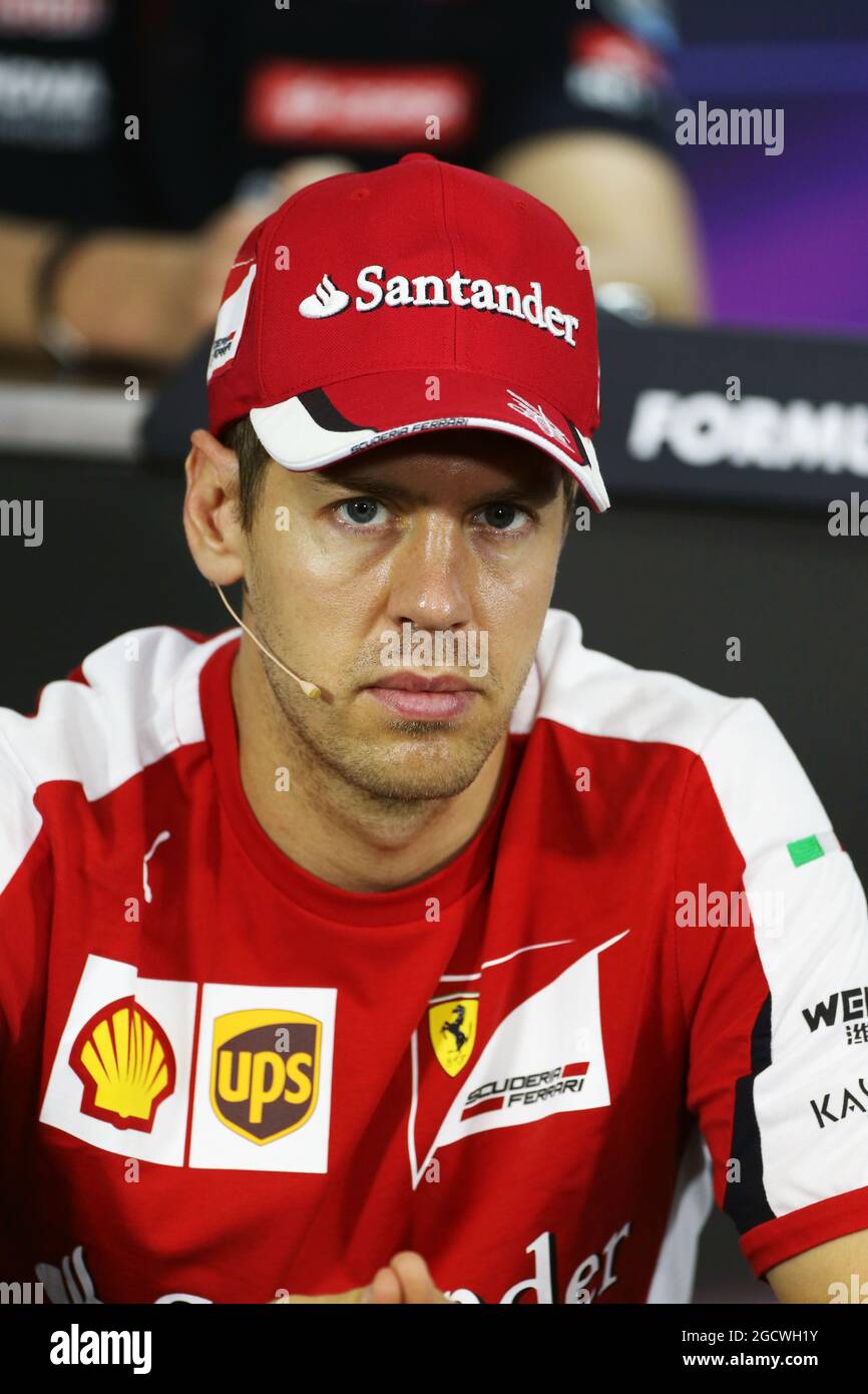 Vettel Conference Sebastian Vettel (GER) Ferrari in the FIA Press Conference. Brazilian ...