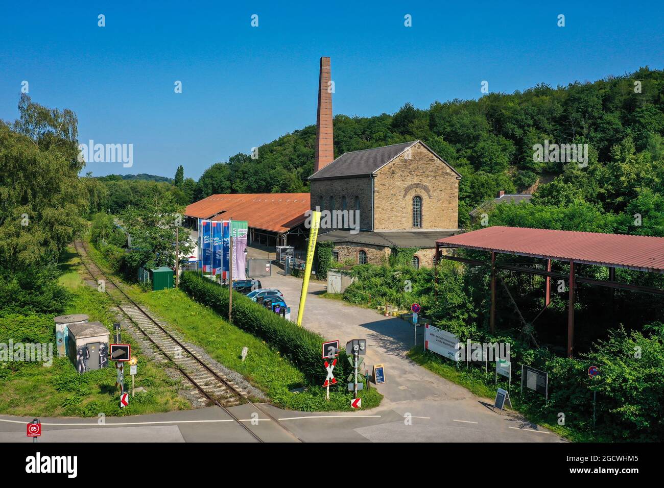 Witten, North Rhine-Westphalia, Germany - LWL Industrial Museum Nachtigall Colliery and Duenkelberg Brickworks in the Muttental Valley on the Ruhr Riv Stock Photo