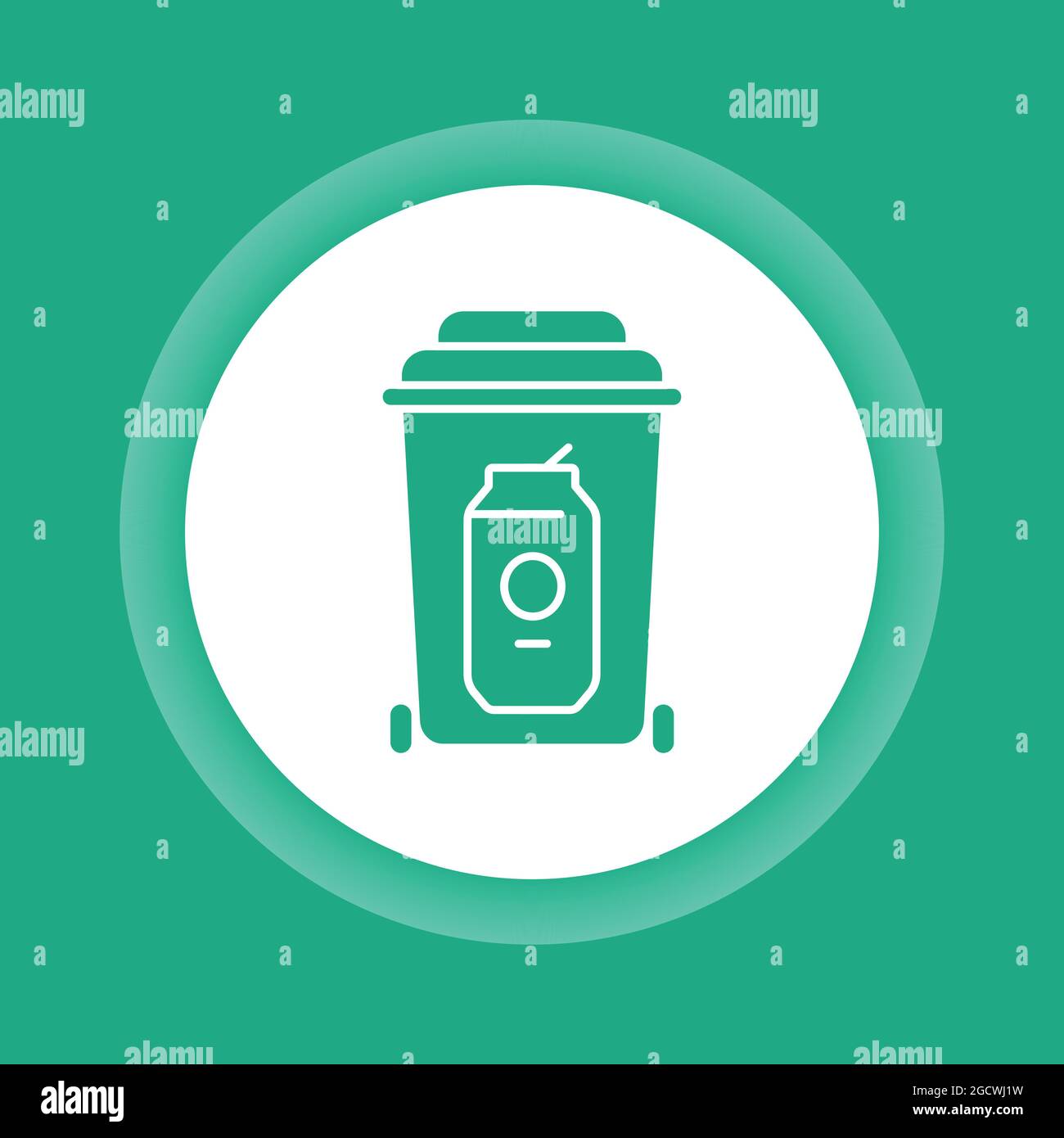 Metal recyclable color glyph button icon. Waste recycling Stock Vector Image & Art Alamy