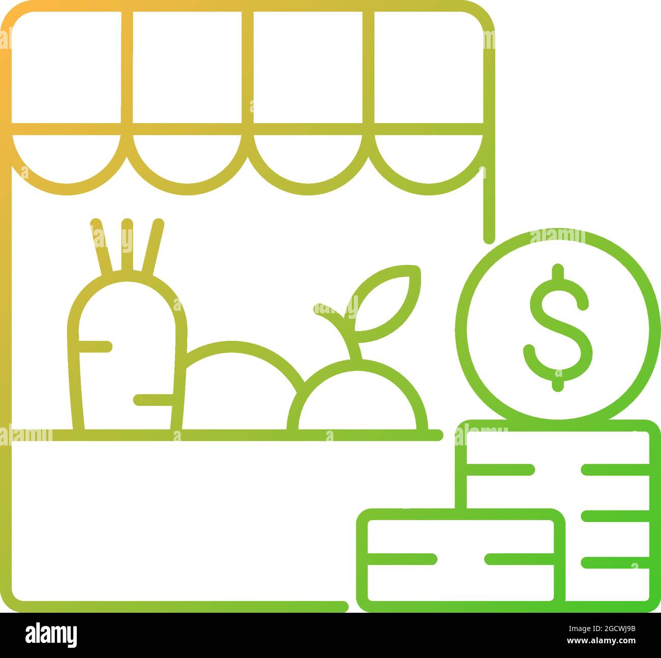Agricultural trade gradient linear vector icon Stock Vector