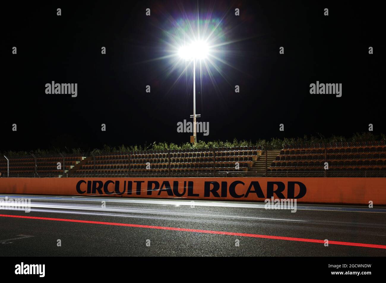 The circuit at night. FIA World Endurance Championship, 'Prologue' Official Test Days, Friday 25th March 2016. Paul Ricard, France. Stock Photo