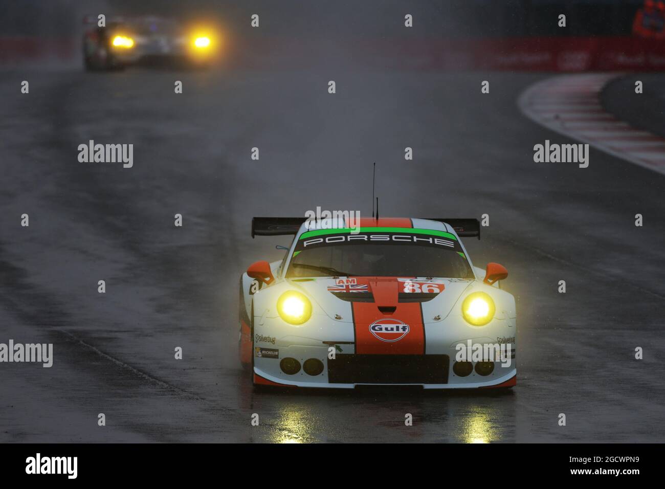 Michael Wainwright (GBR) / Adam Carroll (GBR) / Ben Barker (GBR) #86 Gulf  Racing Porsche 911 RSR. FIA World Endurance Championship, Round 1, Saturday  11th April 2016. Silverstone, England Stock Photo - Alamy