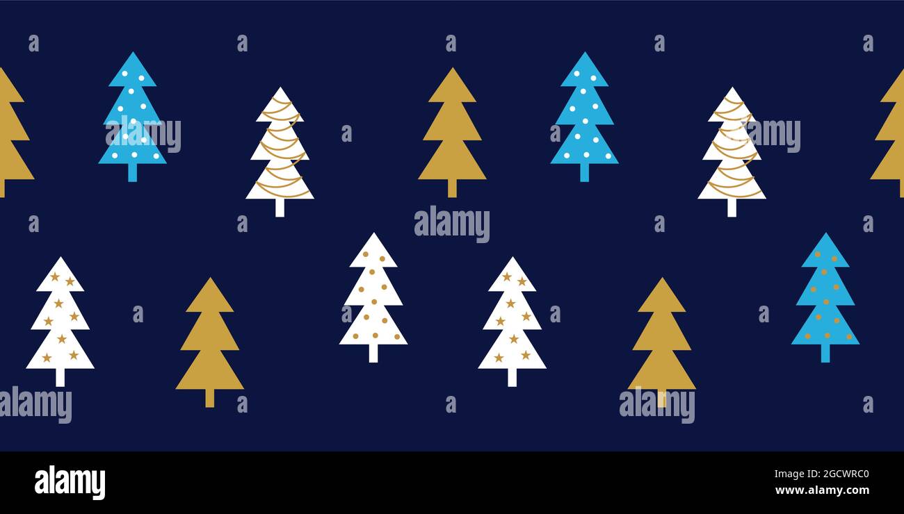 Christmas trees pattern border. Vector illustration Stock Vector Image ...