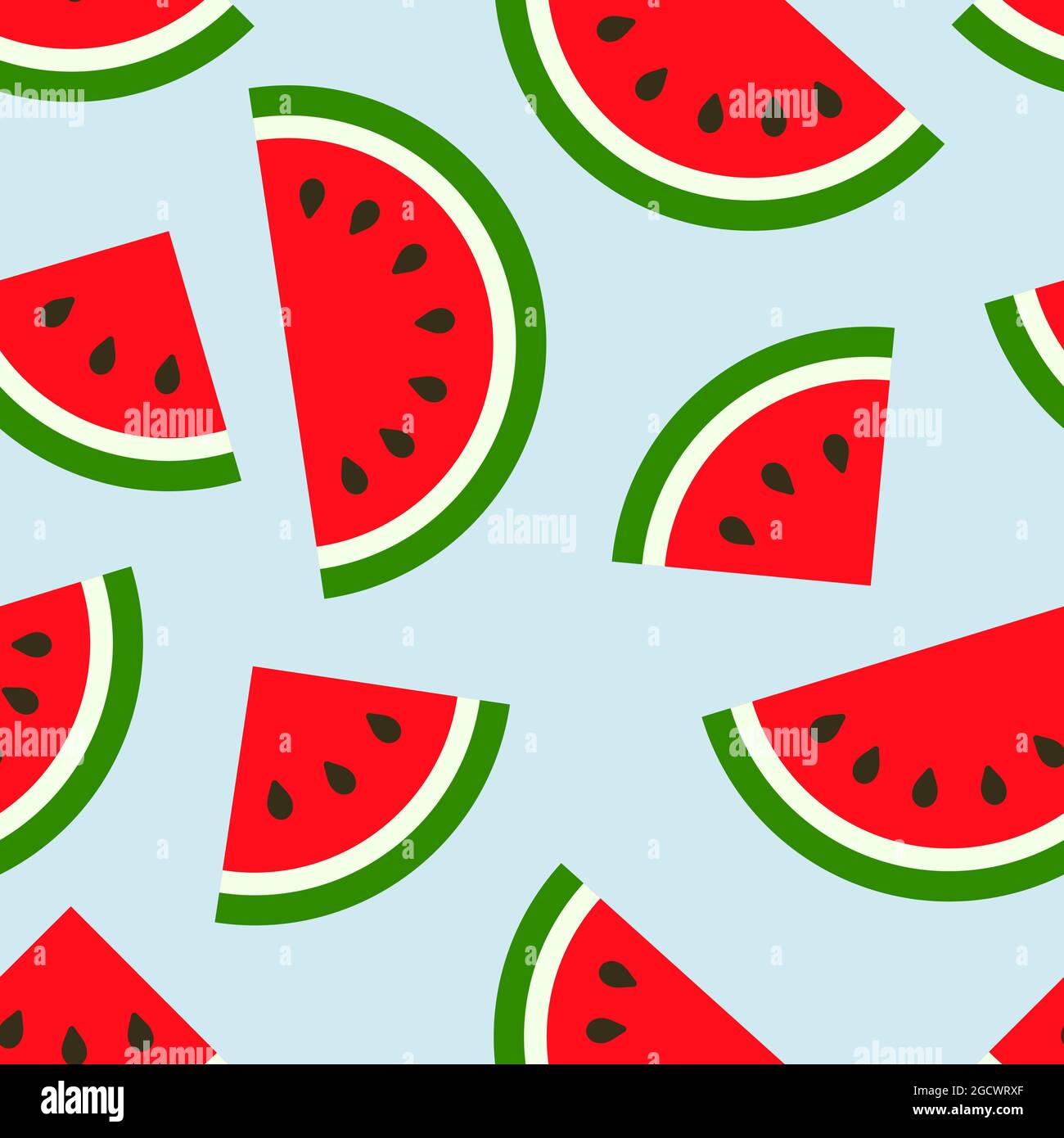 Watermelon slices flat seamless pattern. Vector illustration Stock ...